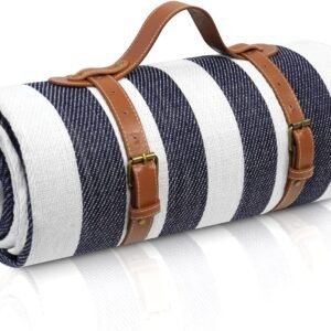 80”x 80” Picnic Blanket Extra Large, Waterproof and Foldable Beach Blanket, 3-Layer Outdoor Blanket for 6 to 8 Adults, for Camping, Park, Beach, Grass, Indoors…